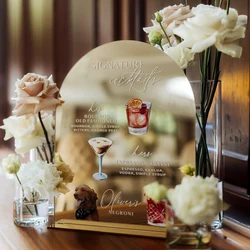 Gold Mirror Arched Bar Sign - Wedding Signature Drinks Sign - Reception Drink Station Decor - Elegant Wedding -Wedding Accessory