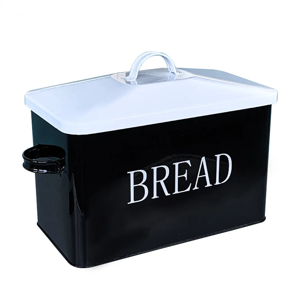 

Metal Bread Bin Snack Storage Box Home Kitchen Outdoor travel Food Container Case White Black Galvanized Tin Storage Container