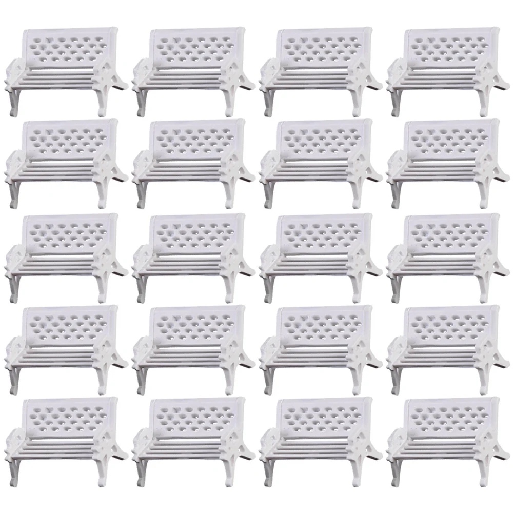 20 Pcs Park Chair Decoration Miniature Bench Model Benches Statue House for Abs