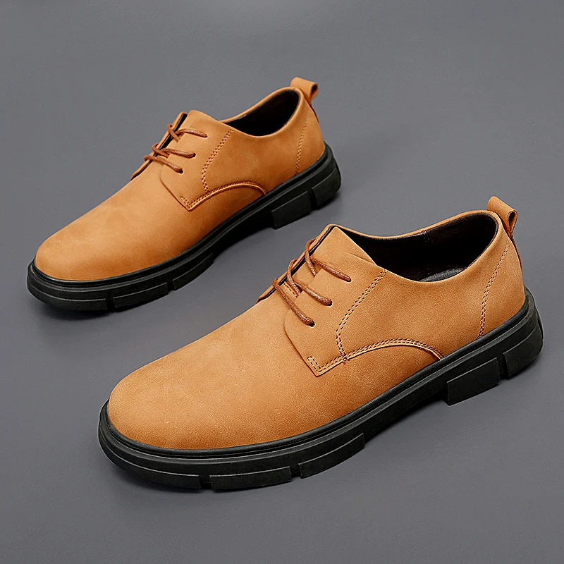 

Luxury Brand Men's Business Shoes Lace Up Loafers Interview Formal Shoes Men's Leather Casual Shoes Wear-resistant Free Delivery