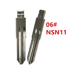 10pcs 06# NSN11 Metal Blade Flip Car Key Blank for Nissan Bluebird Cedric Cefiro Subaru Honda KD VVDI JMD Fob Replacement Blades