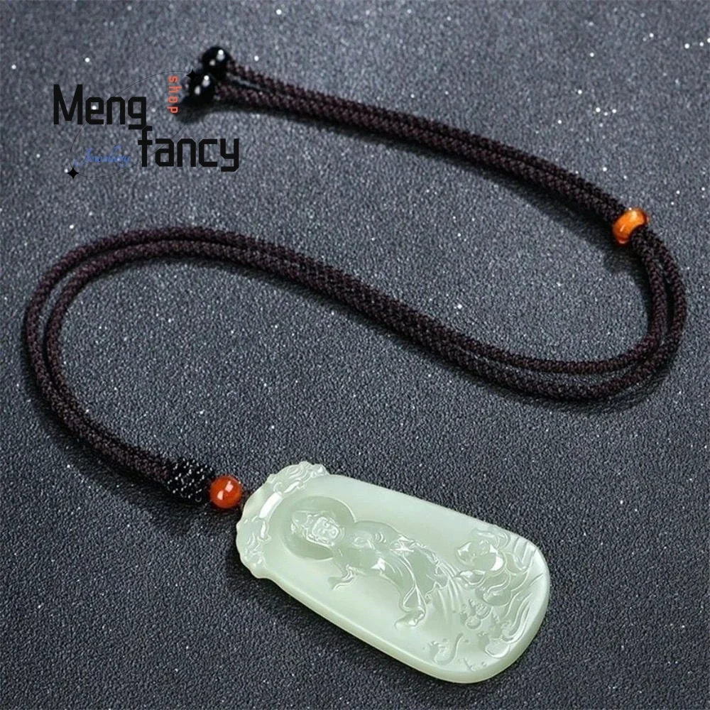 Natural Afghan Jade Guanyin Pendant Exquisite Simple High-grade Best Selling Buddhist Amulets Handicraft Fashion Luxury Jewelry