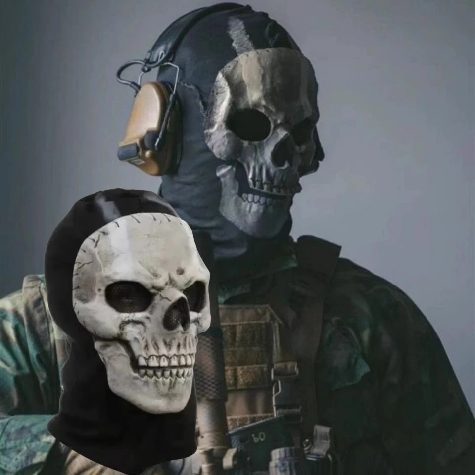 للجنسين هالوين الرعب شبح الجمجمة قناع نداء الواجب MW2 اللاتكس القبعات خوذة تأثيري أداء حفلة تنكرية الدعامة تأثيري #1