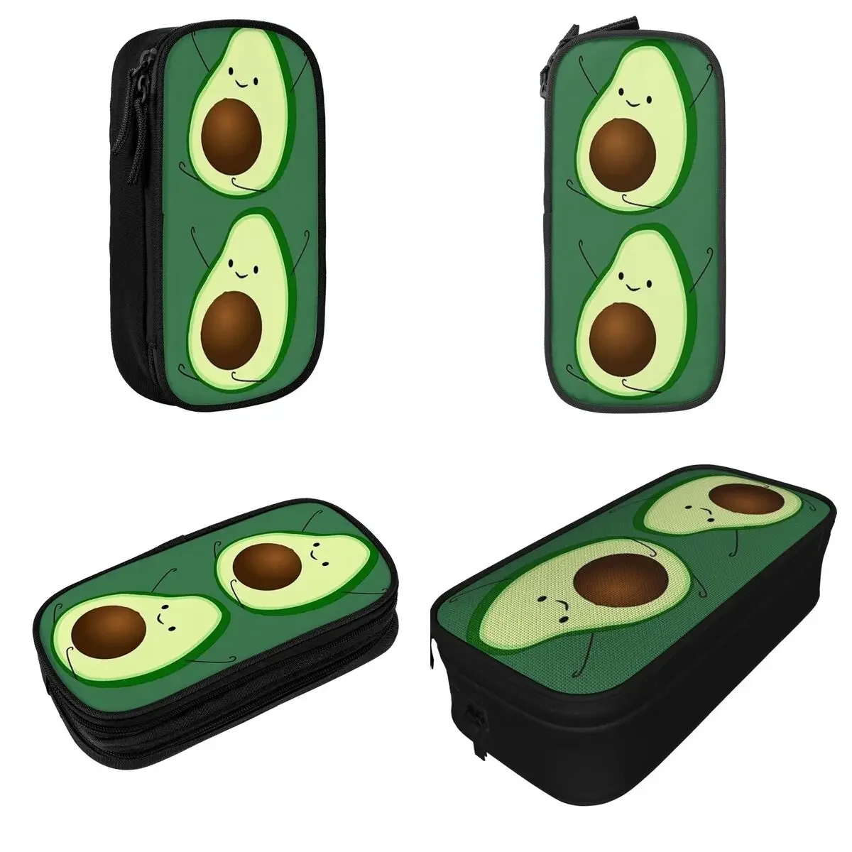 Fashion Avocado Pencil Cases Vegan Pencil Box Pen for Student Large Storage Bag School Supplies Gifts Stationery