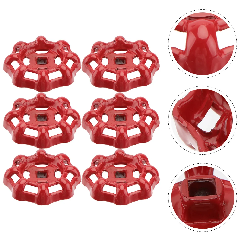 

6 Pcs Water Outdoor Faucet Gate Valve Handle Decorative Wheel Shutoff Fitting Part