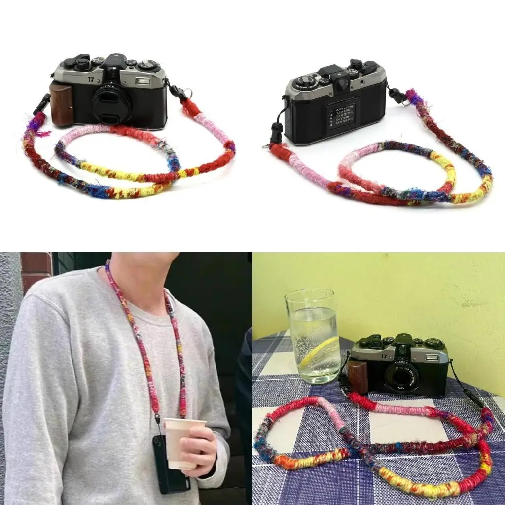 

652F Colorful Spectrum Plan Camera Shoulder Belt Ventilated Fabric Modifiable Length Strong Clamps For DSLR And Mirrorless