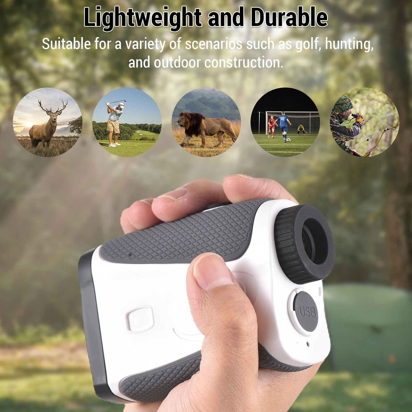 Golf Rangefinder With Slope Telescope 6x LCD 905nm Laser Type C Straight-line Horizontal Vrtical Distance Slope Golf  Hunting