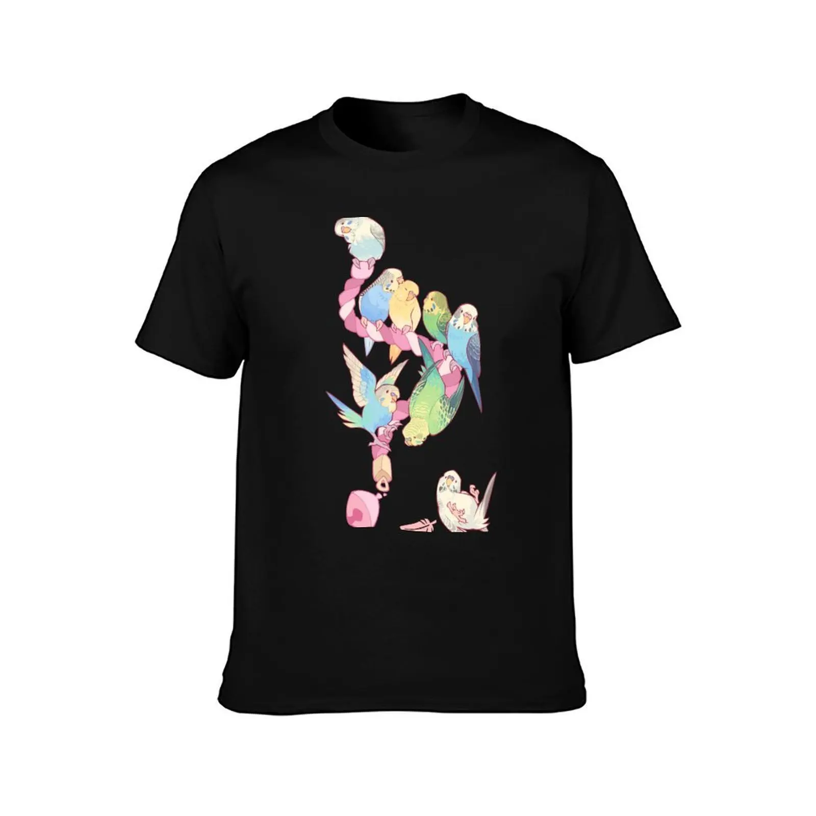 Budgie bunch cotton candy flavored T-Shirt, Summer Casual Cotton Tee, Oversized Streetwear Tops, Vintage Graphic Print