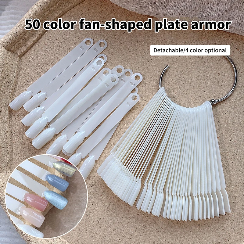 False Nail Art Color Card Display Stand Gel Polish Template Fan Shape Nail Art Tips Sample Stand Nail Polish Practice Palette