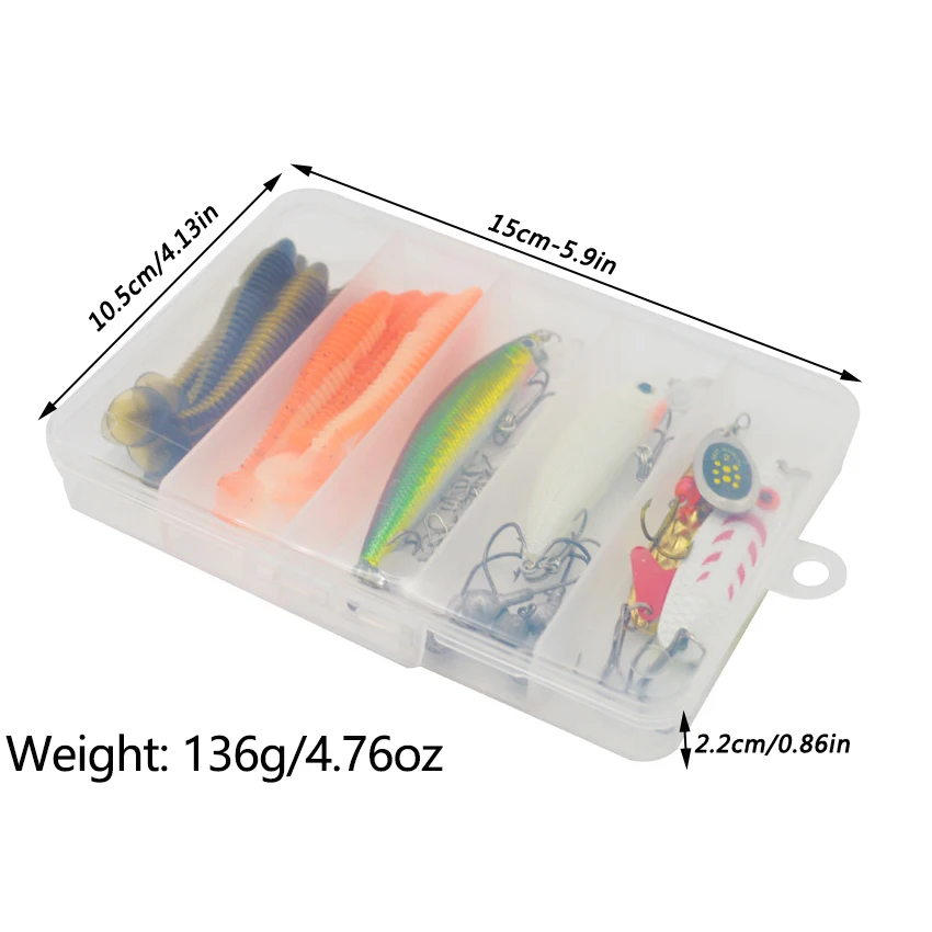 Kit señuelos pesca lubina y lucio: vinilos, jigs y cucharas - imagen 5