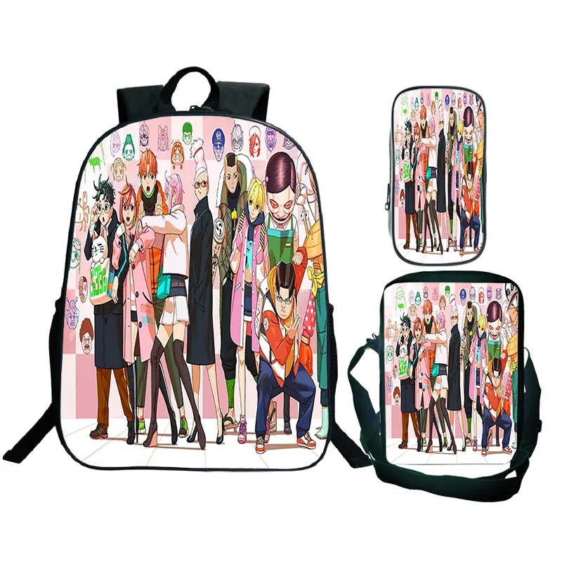 DAN DA DAN أنيمي نمط الحقائب المدرسية في سن المراهقة موضة حقيبة الظهر حقيبة كروسبودي القلم حالة 3 قطعة Dandadan طالب حقائب الكمبيوتر المحمول عادية