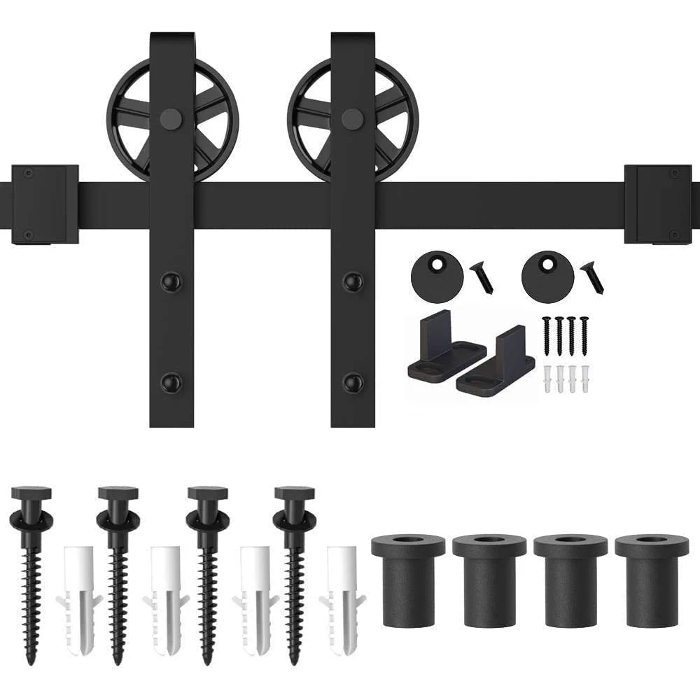 Sliding Barn Door Hardware kit Rail Industrial Barn Wood Door Interior Closet Door Kitchen Door Track Kit Track System Hardware