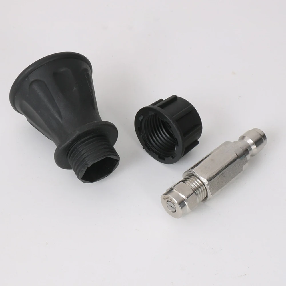 Stainless Steel Pressure Washer Nozzle Set with Rubber Cover and 25 Degree 40 Degree Spray Tips for Multiple Uses