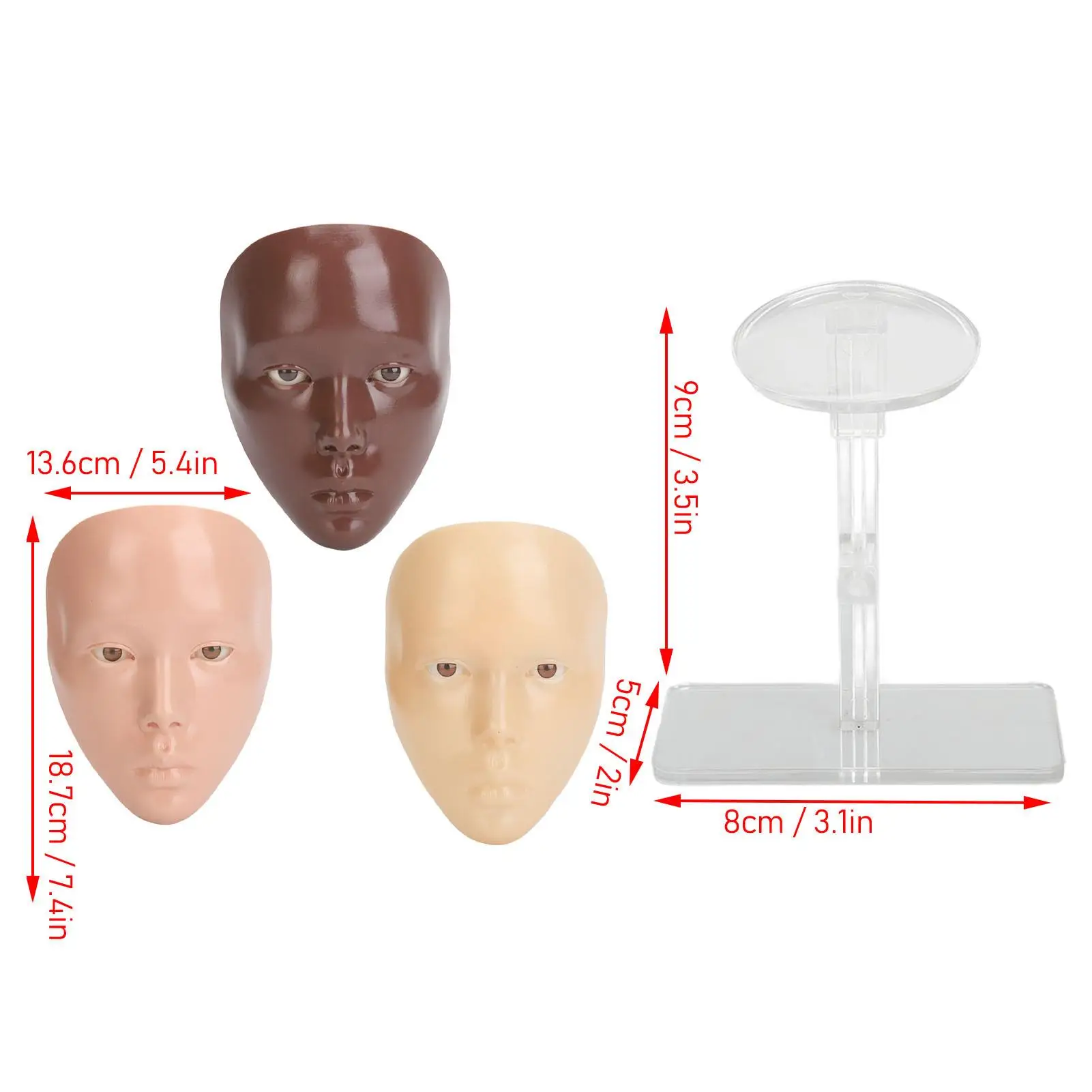 Silicone Makeup Practice Face Mannequin - Reusable, Easy-Clean with Stand for beginners - Multifunctional Tool