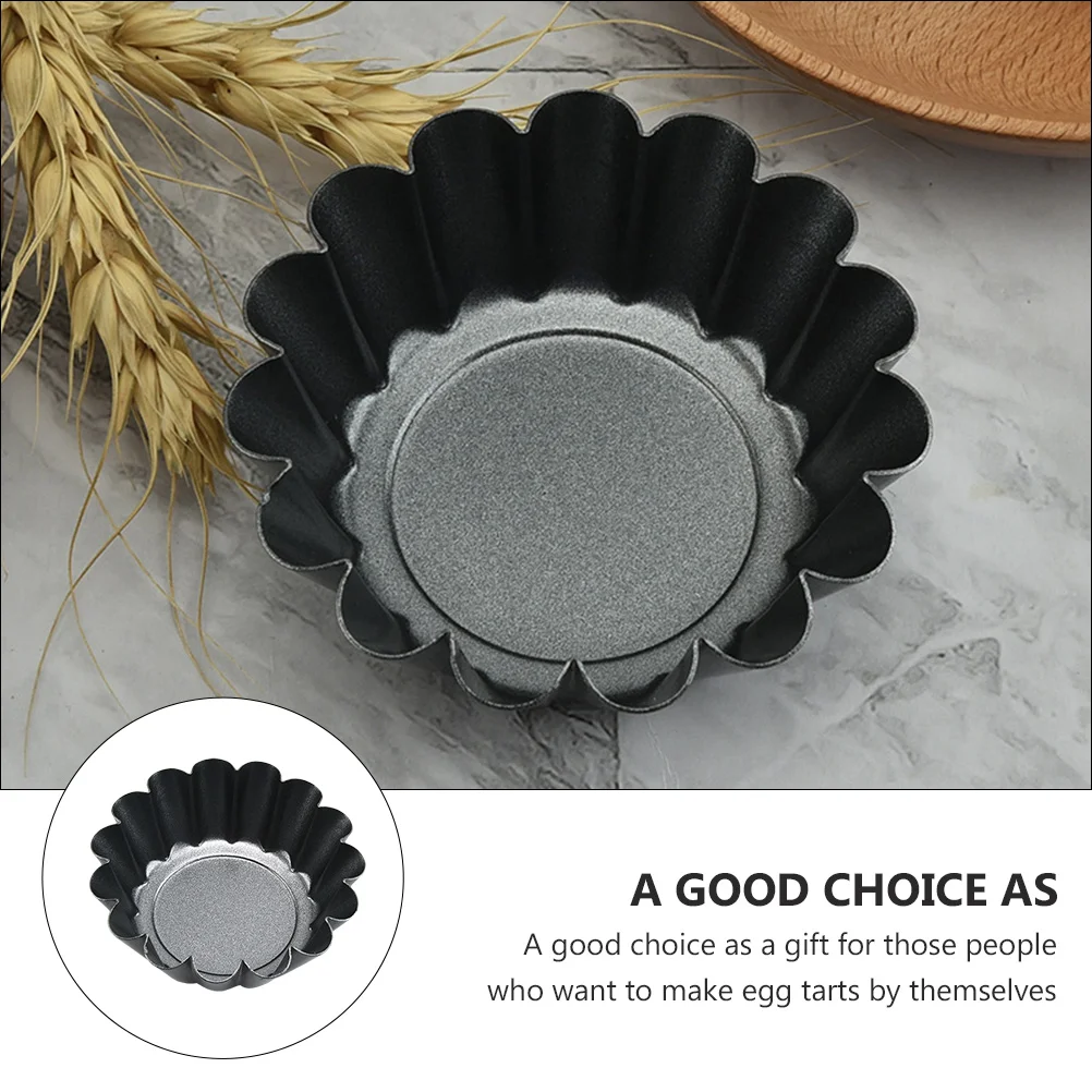 

12 Pcs Stainless Muffin Pan Baking Mold Set Mini Muffins Tartlet Tools Plate Black Baby