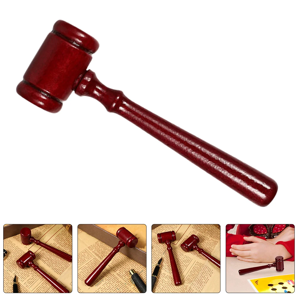 2 Pcs Judge Hammer Gavel Wooden Mini Fashion Prop Props Hammers Child Auction Sale Solid