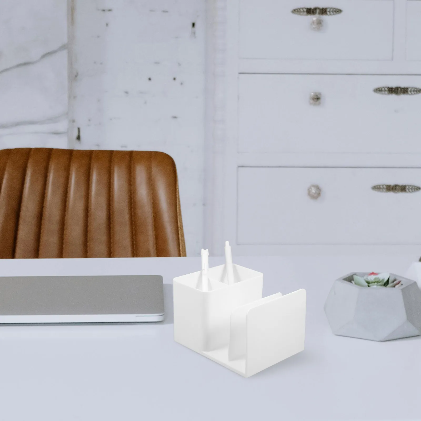 Plastic Desktop File Organizer for Desk Letter Document Classification with Pen Holder Multifunctional Paper Organizer for Home