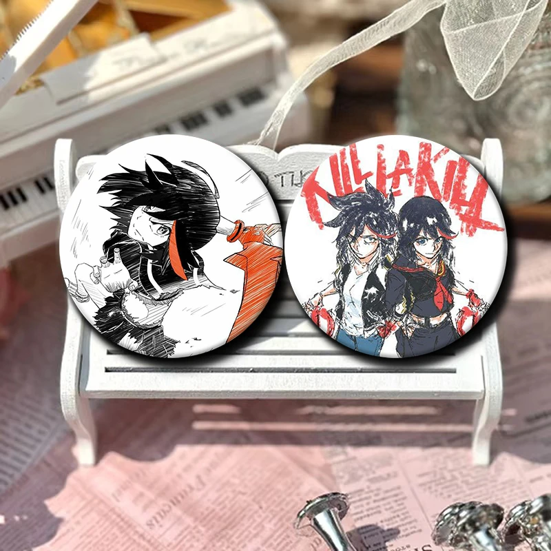 58mm Anime K-Kill La Kill Lapel Pins Matoi Ryuuko Comic Brooches for Backpack Decoration Cartoon