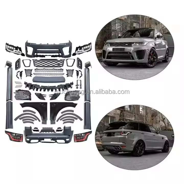2023 for Range-Rover Sport Bodykit High Quality LED Headlights Front Bumper Lip Exterior Upgrade Compatible for 2014-2017 Range
