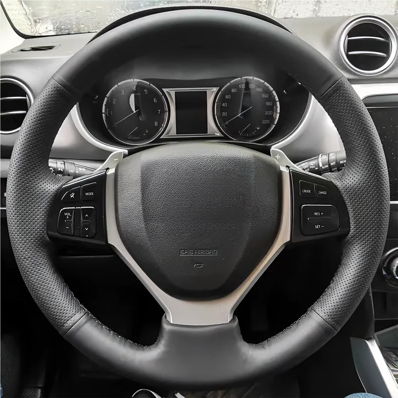 For Suzuki hand-stitched steering wheel cover 14 15 Vitara 17 S-Cross 16 18 Vitara anti-slip wear-resistant full-wrap cover