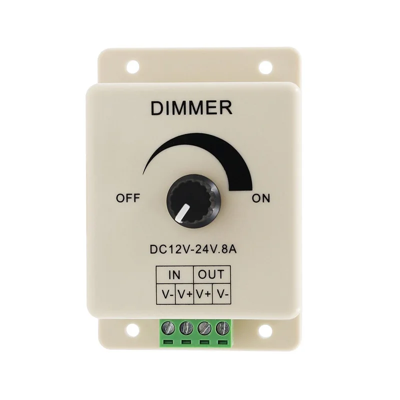 LED light Dimmer Switch Light Power Supply Controller DC 12V 24V 8A Adjustable Brightness Lamp Strip Driver LED Light