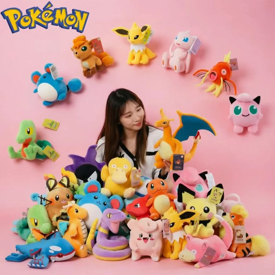 jouets-en-peluche-originaux-pokemon-gengar-pikachu-kawaii-charizard-poupee-en-peluche-authentique-doux-et-mignon-dessin-anime-piplup-jouets-pour-enfants-cadeau-10-pieces