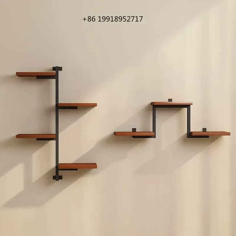 Wooden Floating Wall Plant Shelf Indoor Plants Shelves Decorative Flowerpot Organizer Racks Modern Flowerpots Storage Holder