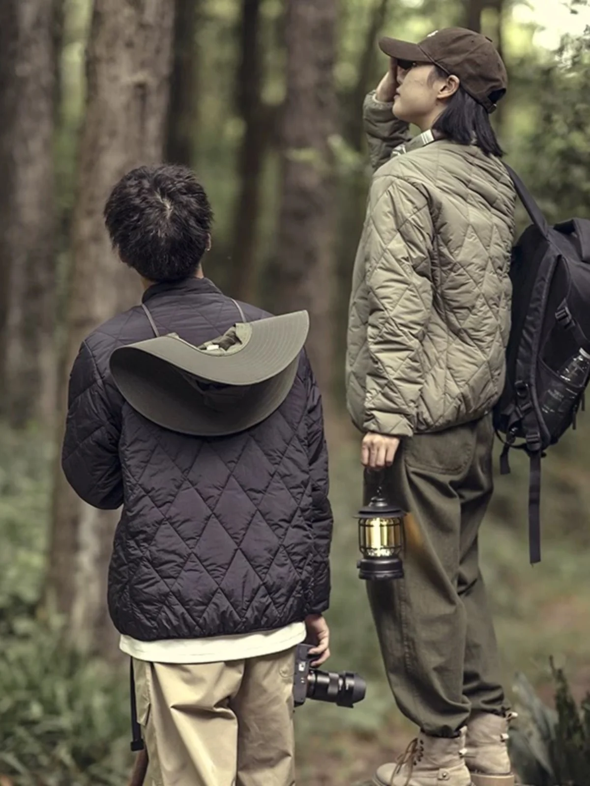 

Легкое эффективное теплое хлопковое мужское джето в стиле ретро с ромбовидной строчкой и воротником-стойкой, хлопковое пальто стандартной посадки, модное молодежное...