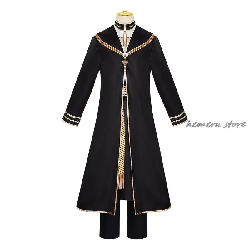 qq023Heiter Cosplay Anime Frieren Beyond Journey's End Costume Wig Priest Uniform Cloak Glasses Green Hair Halloween Party Women