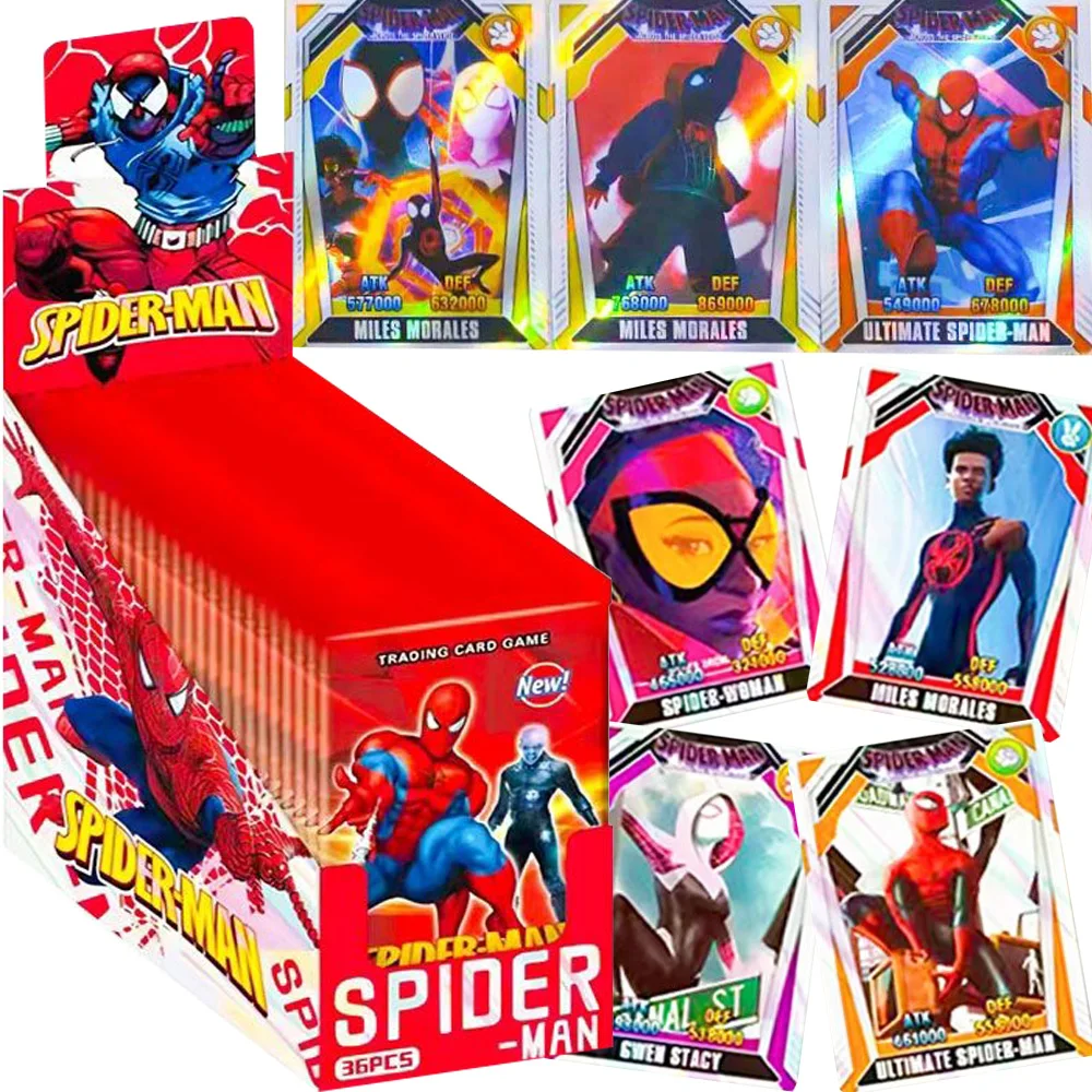 

Spider-man English Language Collection Cards Comedy Action Movie Animation Figures Gwen Stacy Miles Morales Flash Cards Kid Gift