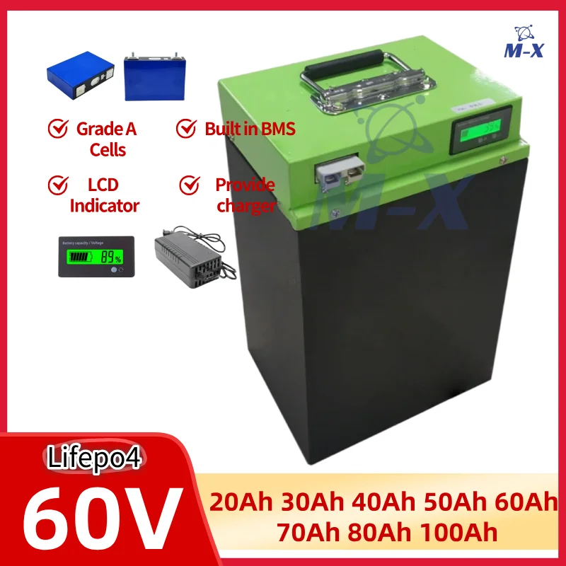 

LIFEPO4 60V 60Ah 100Ah 60V 80Ah 20Ah 30Ah 40Ah 50Ah 70Ah Lithium iron phosphate battery for Two Three Wheelers Vehicles