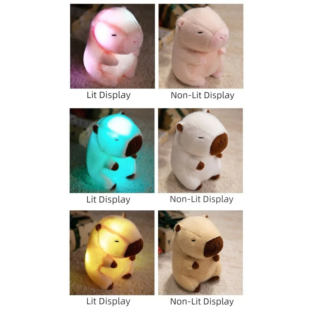 Capibara illuminato luminoso Peluche Luce soffusa Comodo al tatto LED Capibara Peluche Texture soffice Delicato sulla pelle