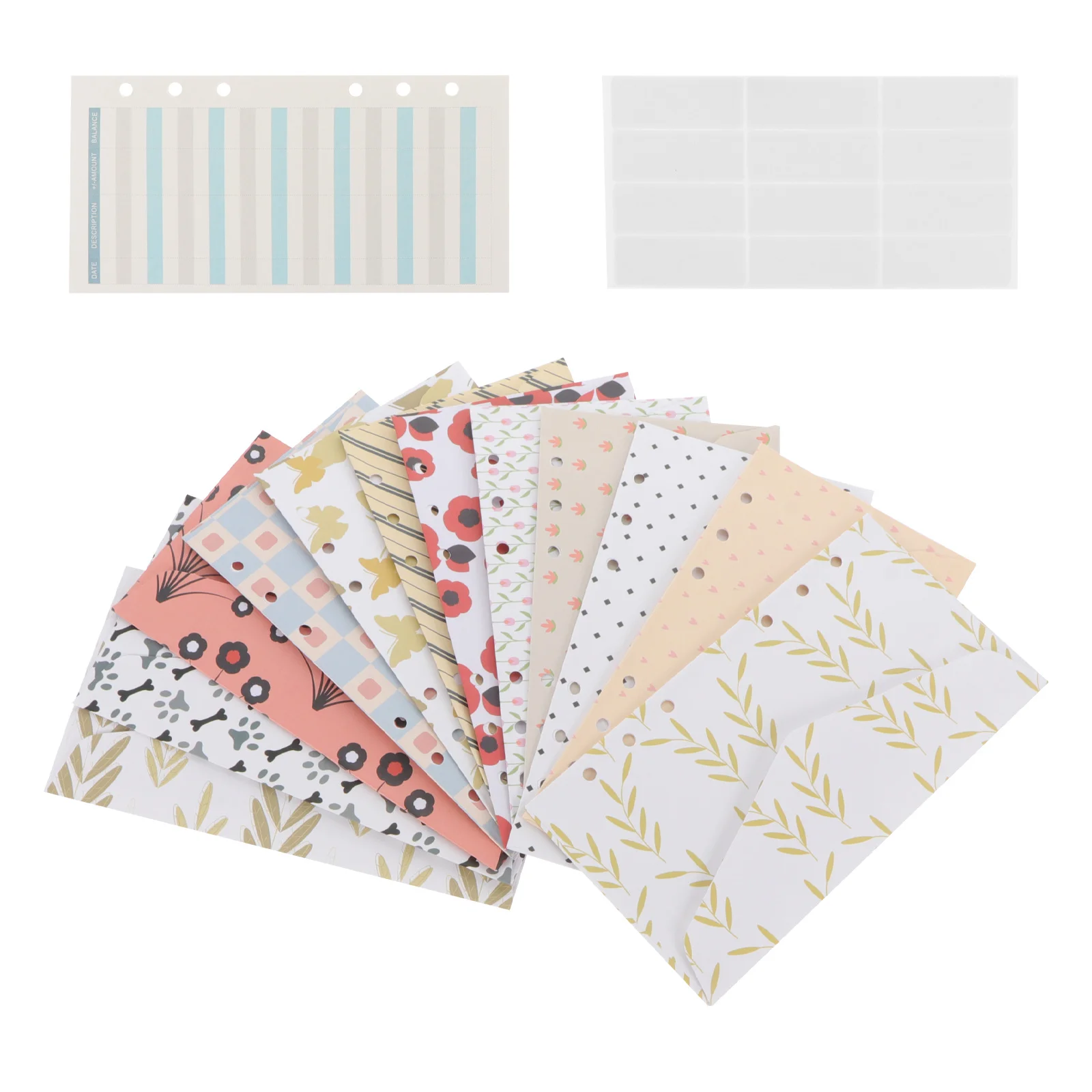 مجموعة واحدة من أوراق الميزانية النقدية المحمولة للاستقلال المالي مع كتاب الحساب وتسجيل النفقات ذات الأوراق السائبة #6