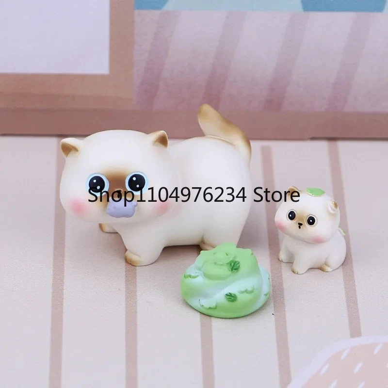 Kawaii Blind Box Bean Curd Small Siam Daily Fashion Play Cute Mystery Box Hand Action Doll Cat Ornaments Children Gift