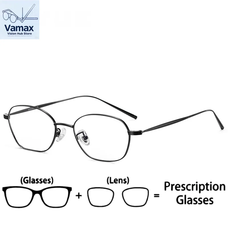 

VAMAX Ultra Light 7g Titanium Eyeglasses Female Prescription Elegant Thin Gold Rim Oval Frame