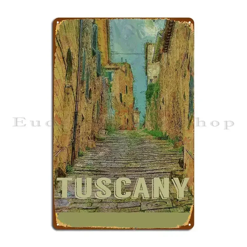 Long Way Home Tuscany Italy Vintage Metal Plaque Painting Rusty Personalized Sign Wall Decor Tin Sign Poster