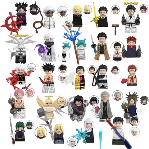 Tecknad AnimeJujutsu Kaisen Gojo Satoru Itadori Yuj Fushiguro Megumi Okkostu Yuta Block Minifigurer Barnleksak Skrivbordsprylar 8 best sales plastdockor för pyssel - №3