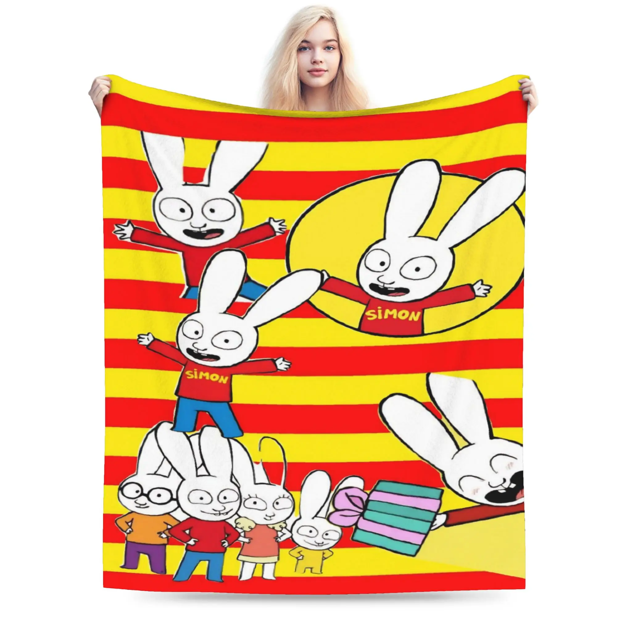 Simon Super Rabbit Blanket Lightweight Thin Fleece Comfort Gift  Throw Blanket Quilt