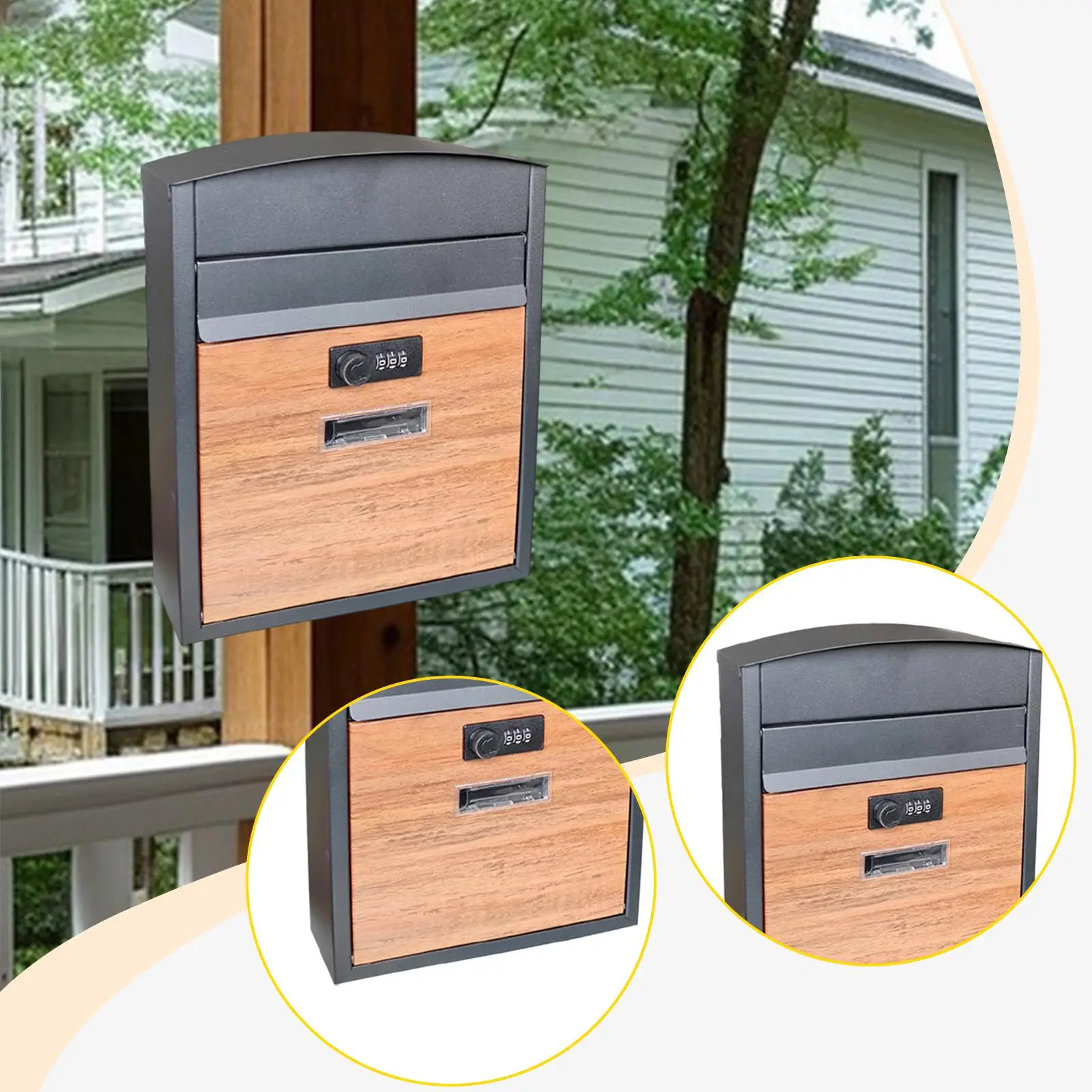 

Mailbox Weatherproof Metal Decorative Gifts Newspaper Holder Accessories Letter Box for Outdoor House Porch Front Door Gate