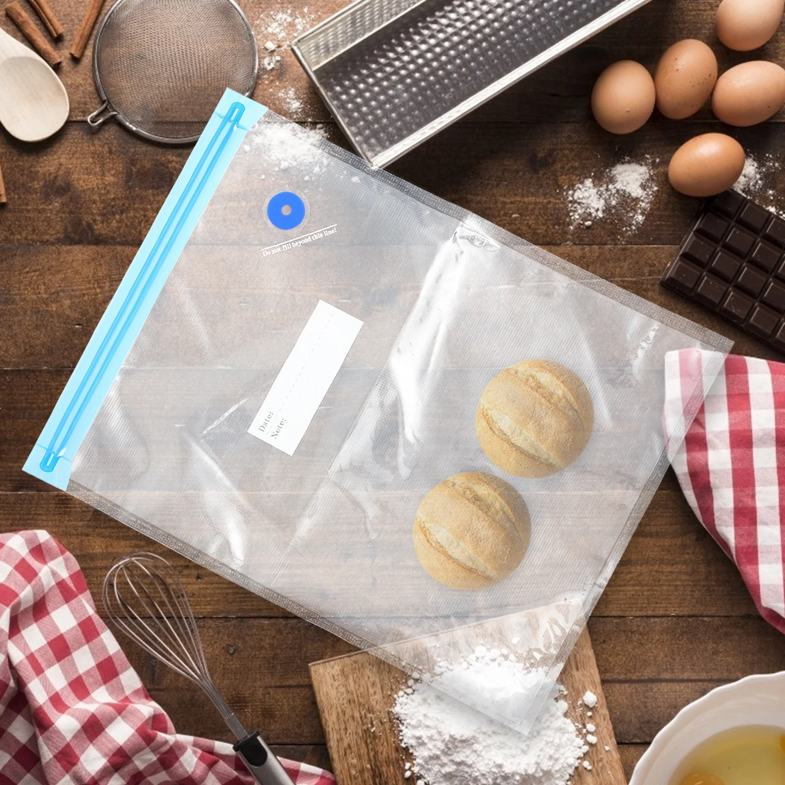 

1Set Vacuum Sealer Bags Reusable Food Preservation Storage Bags Fresh Keeping Zipper Clip for Fridge Freezer Kitchen