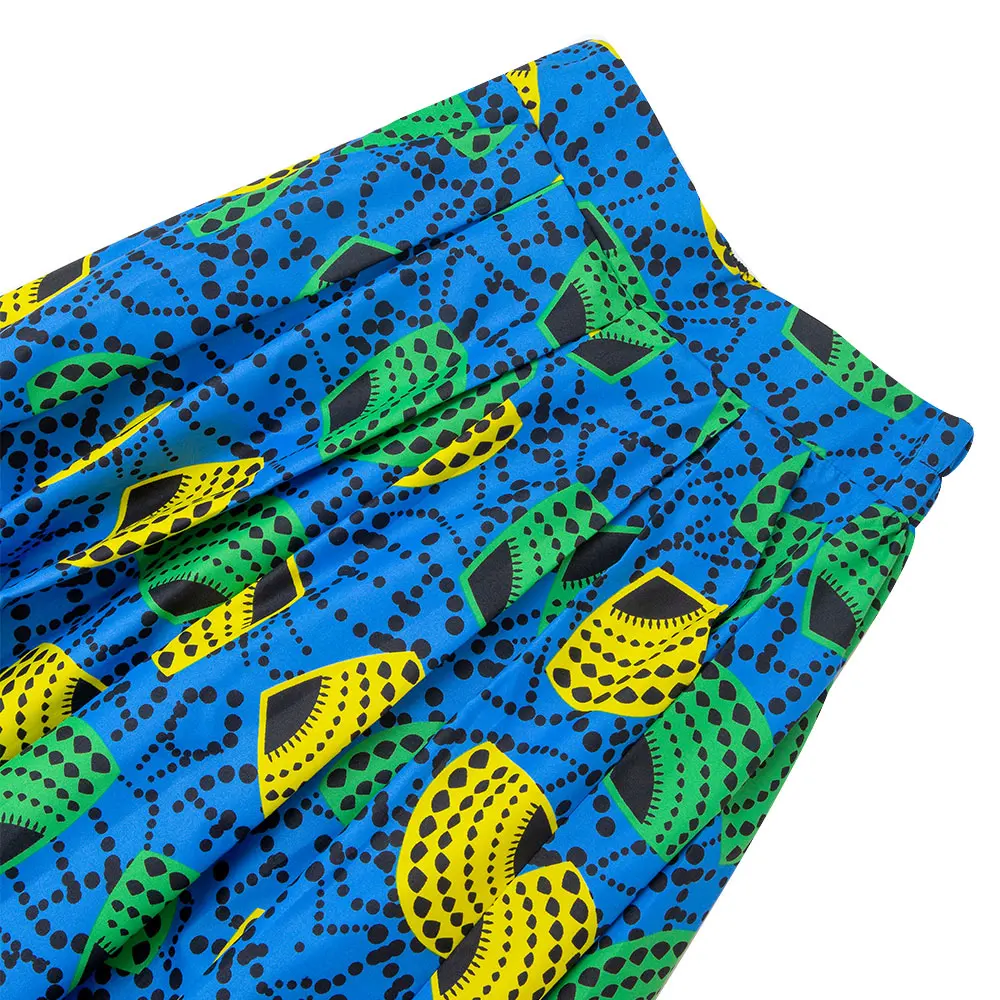 African Skirts For Women Blue Ankara Maxi High Waist Skirt Wedding Ankara Printing Wax Casual Outfits Attire For Women