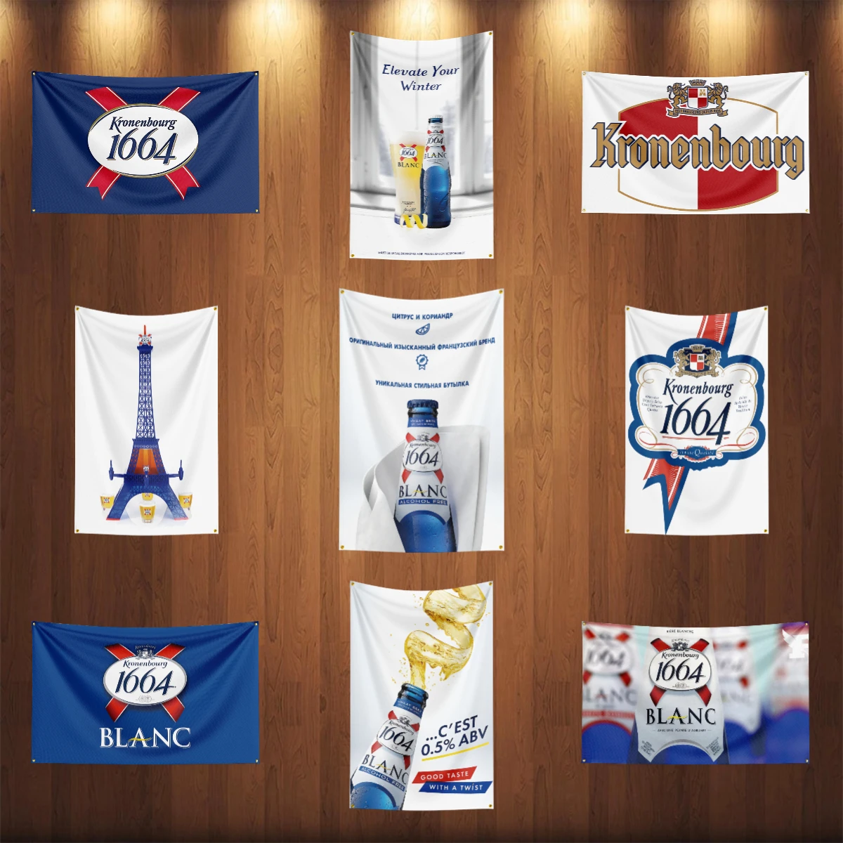 3×5ft K-Kronenbourg 1664 BlancS Beer Flag Polyester Printed Alcohol Wine Banner For Decor Drink rum Beer Flag