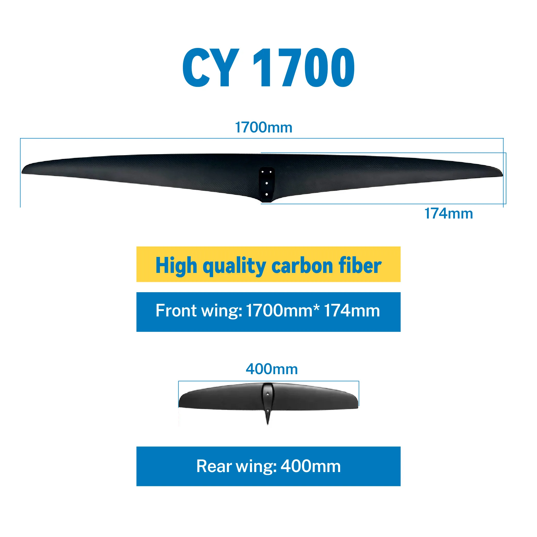 CY1700 High Quality Unisex Carbon Fiber Surfboard Wholesale Hydrofoil Windsurfing Water EFoil Wood Water Sports Equipment