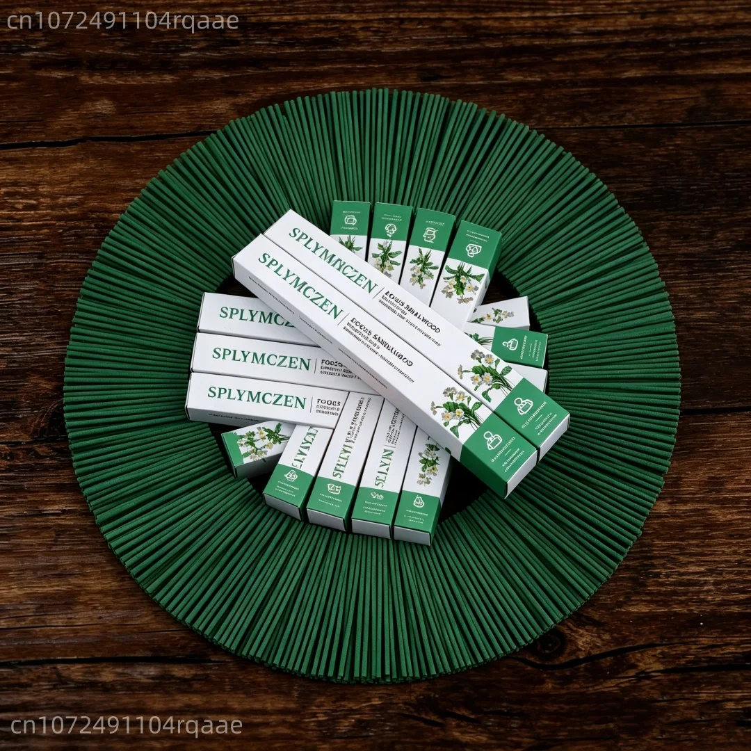 Pure Natural Incense Sticks Sandalwood & Artemisia 27cm No Wood Core Low Smoke, Green For Meditation Yoga Focus Home - 91 Pcs