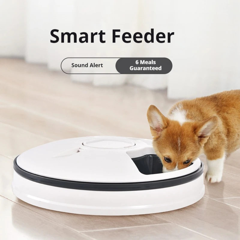 

Smart Auto Dog Cat Feeder 6 Food Timed Feeding Machine for Pets Cats and Dogs Bowl Supplies Battery Powered Fresh Food Dispenser