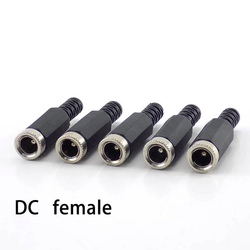 10Pcs CCTV DC Male Female Connectors Power Jack Plug cable Extension cord adaptor Cctv Camera Security System DIY 2.1*5.5MM H10