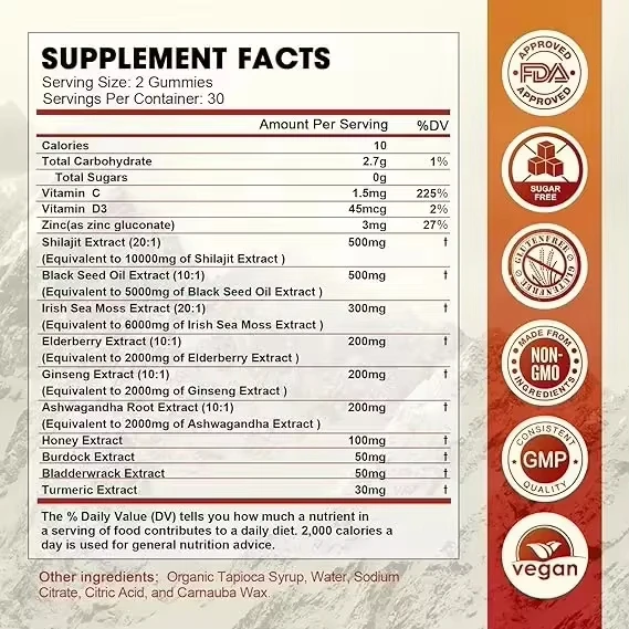 تحتوي مكملات الأعشاب البحرية الأيرلندية من الراتنج Shilajit على 60 كبسولة من زيت البذور السوداء والجينسنغ والباذنجان الجنوبي والزنجبيل في جنوب أفريقيا