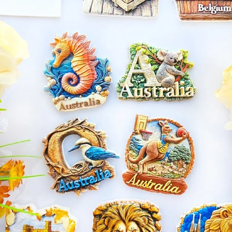 Australian Animal Fridge Magnet - 3D Koala & Kangaroo Souvenir Outback Wildlife Decor Unique Gift