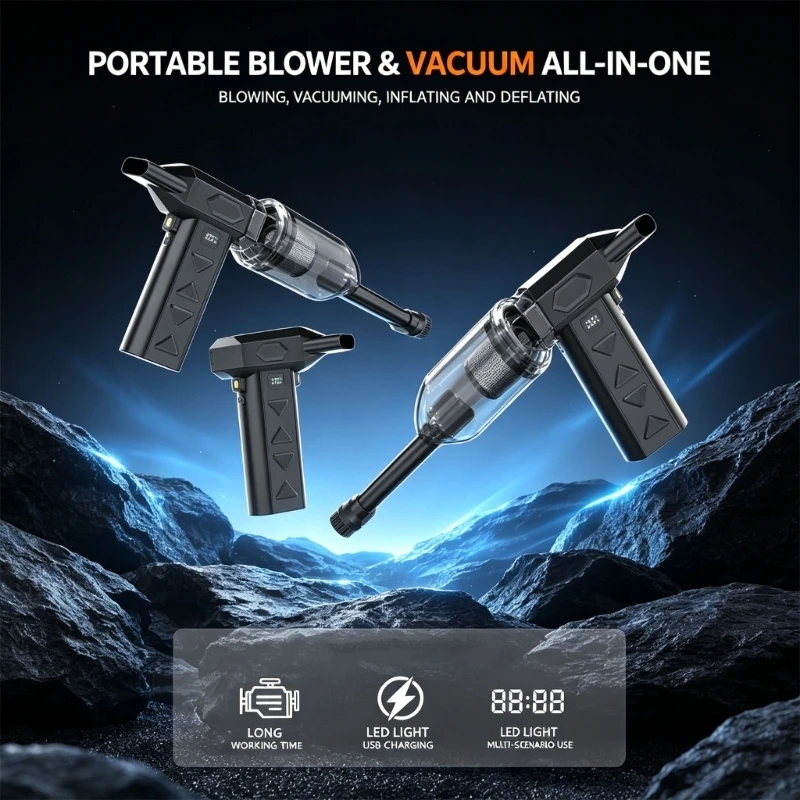 Rechargeable Dust Blower for Car Interiors and Outdoor Equipment