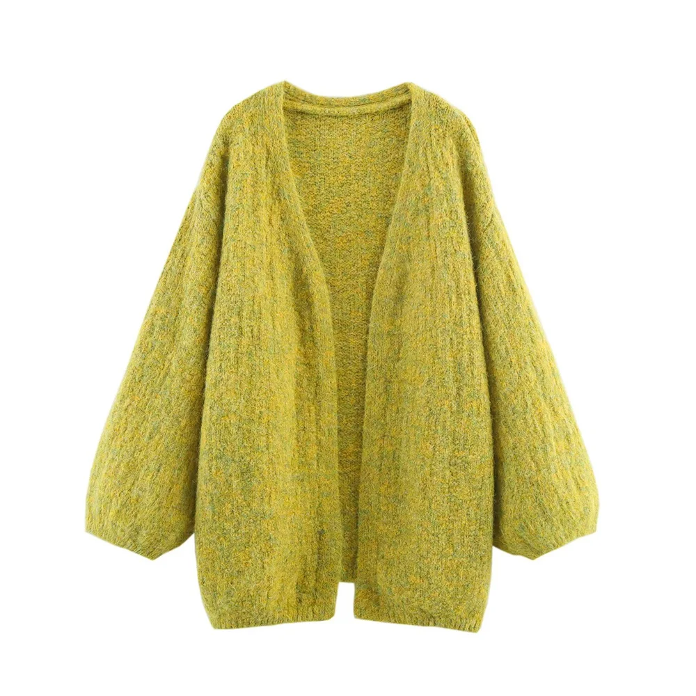 Autunno nuovo abbigliamento da donna Giacca in maglia senza bottoni ampia e versatile alla moda in stile europeo e americano